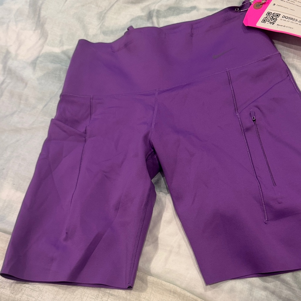 Nike Go Women's high Waisted 8” Purple Bike Shorts